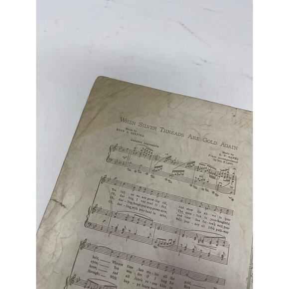 1901 Silver Threads Among The Gold Sheet Music HP Danks Eben Rexford - Picture 5 of 9